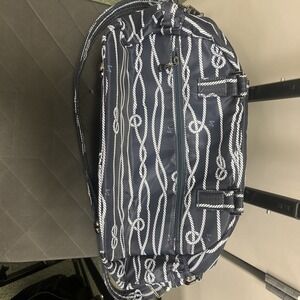 LUG Jumper Carry-All Tote Bag w/ Crossbody Strap - Blue w/ White Nautical Rope